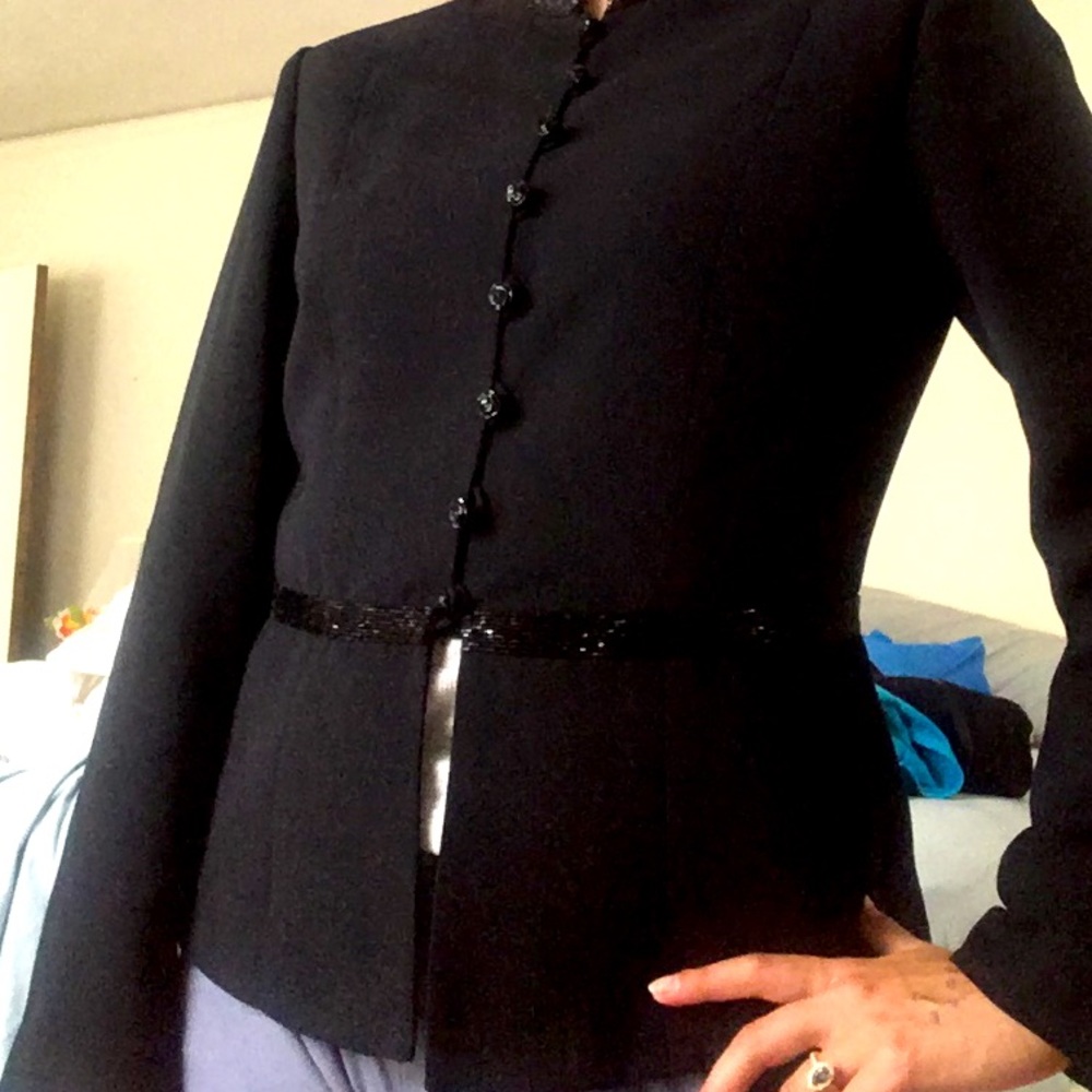 Adriana Papell beaded blazer black